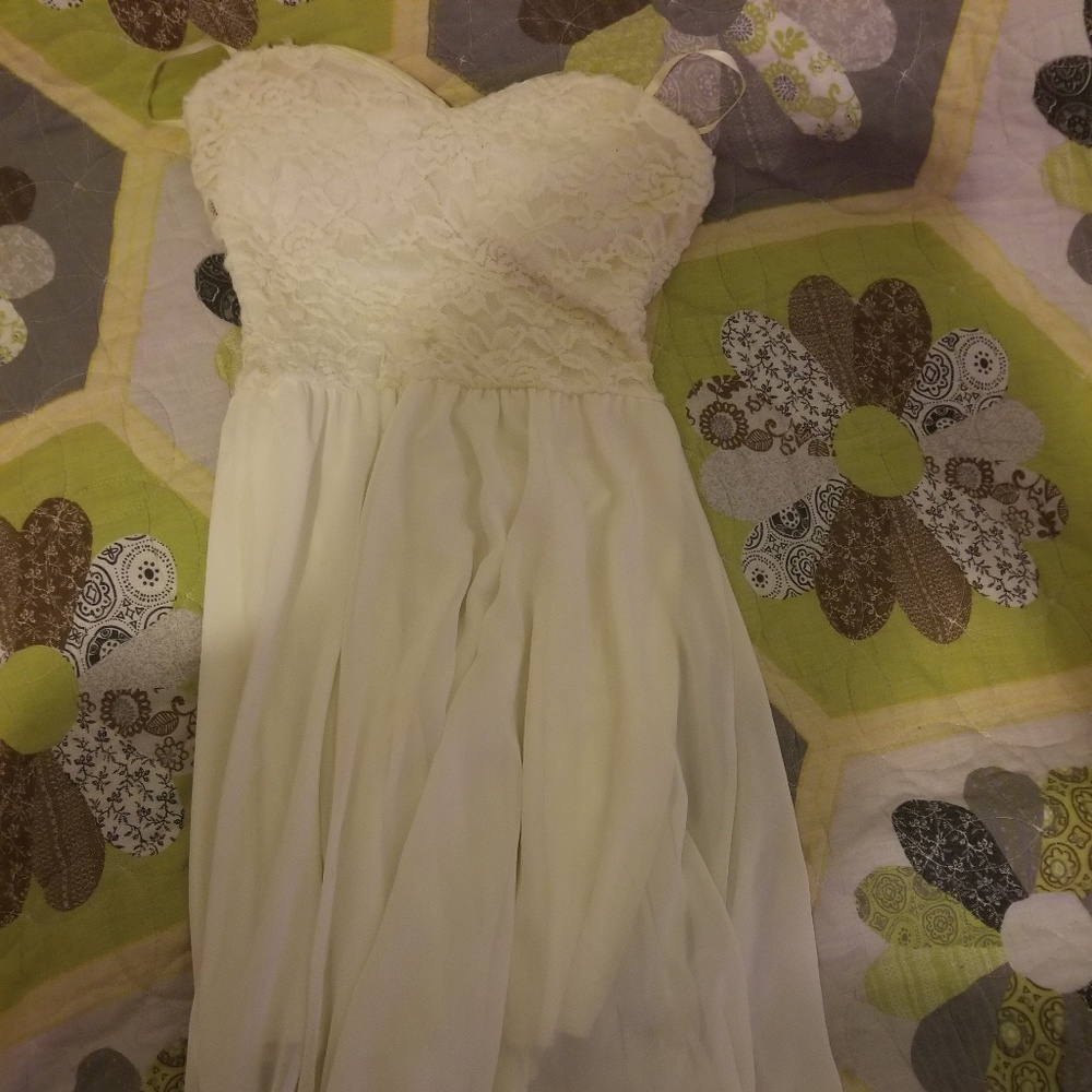Ivory High Low dress size small